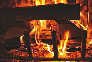brown firewood, Fireplace, Fire, Firewood HD wallpaper