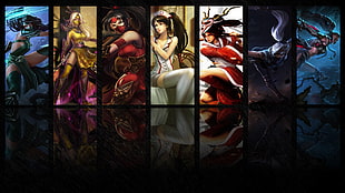 black and red abstract painting, Akali(League of Legends), Akali, League of Legends HD wallpaper