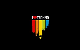 i love techno wallpaper, techno, minimalism, music