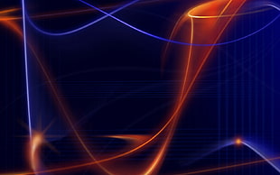 orange and blue graphic HD wallpaper