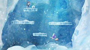 snow themed game application screenshot, ice, video games, Ice Climber HD wallpaper