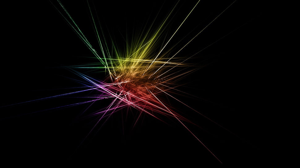 multicolored light art, abstract, dark, simple background, simple HD wallpaper