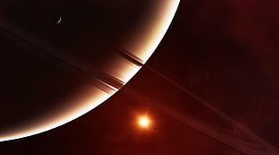 Saturn and Sun HD wallpaper