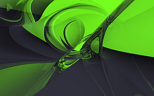 black and green digital artwork HD wallpaper