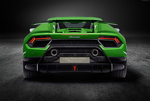green Lamborghini sports car HD wallpaper