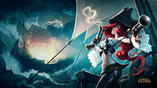 red haired female League of Legends character HD wallpaper