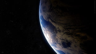 earth, space, Earth, dark, space art