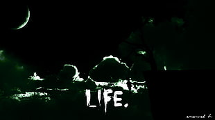 life text overlay, quote, dark, sky, typography HD wallpaper