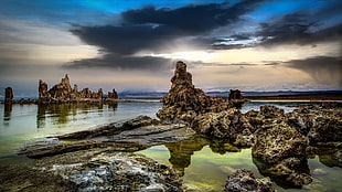 rock formation landscape photography, mono lake