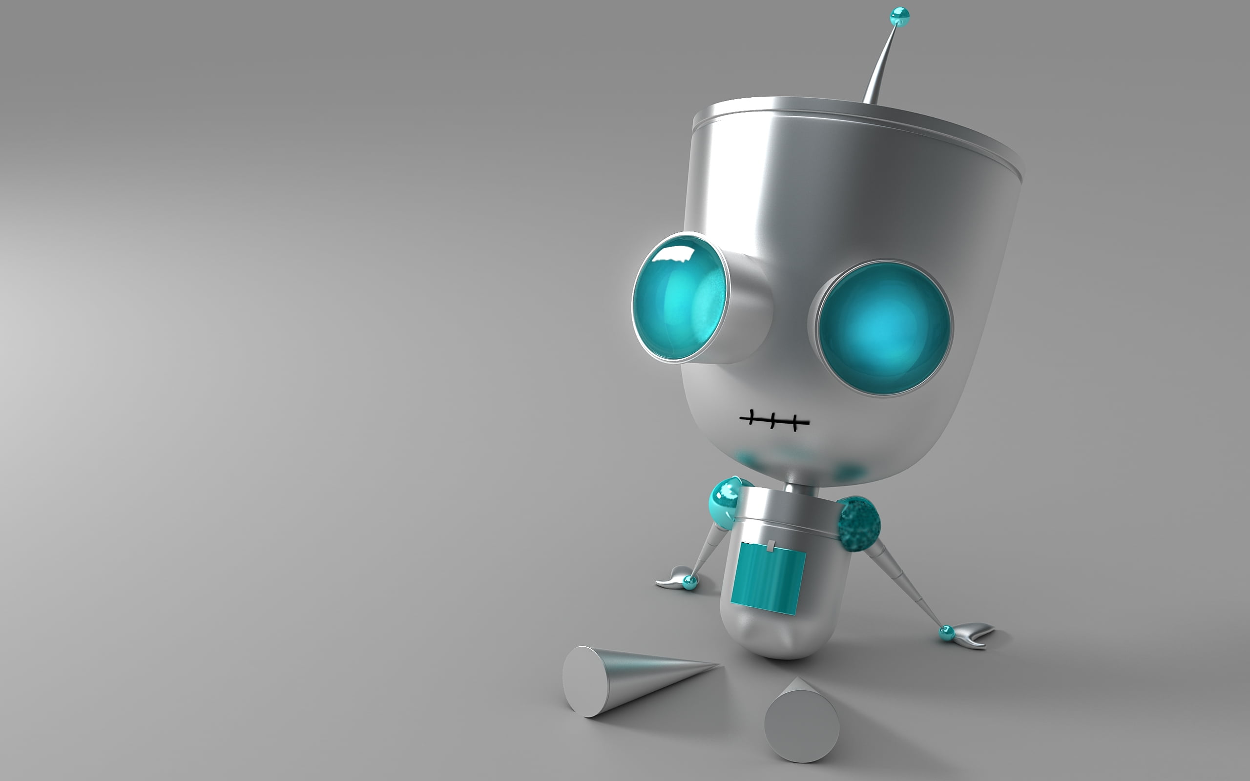 Gray and blue robot with blue LED eyes HD wallpaper | Wallpaper Flare