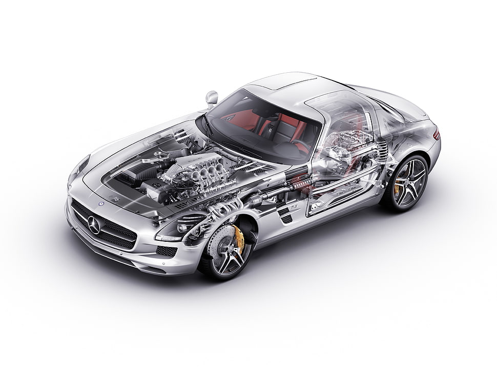 silver and black Mercedes-Benz coupe, car, vehicle, nature, Mercedes Benz HD wallpaper