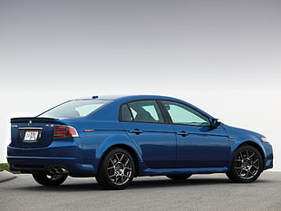 blue sedan HD wallpaper