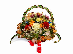 assorted colored flower basket HD wallpaper