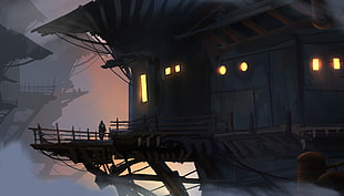 game still screenshot, digital art, treehouses, building HD wallpaper