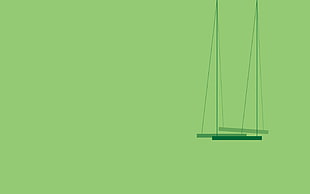 green swing illustration, minimalism, green, simple background, swings HD wallpaper