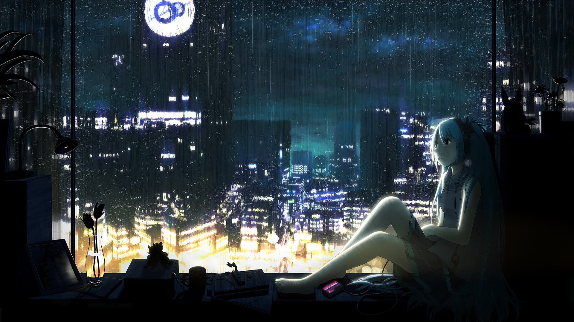 Female Anime Character Sitting Down Near Window Hd Wallpaper Wallpaper Flare