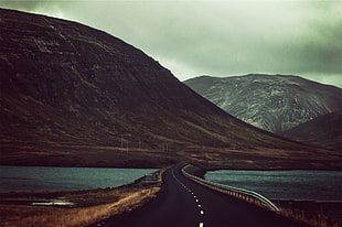 black asphalt road, photography, landscape, nature, clouds