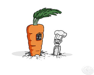 carrot clip art illustration, humor, simple background, selective coloring, carrots HD wallpaper