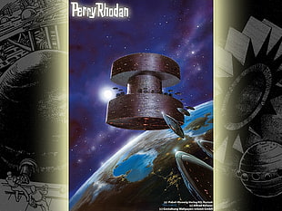 black Perry Rhodan digital wallpaper, space shuttle, Perry Rhodan HD wallpaper
