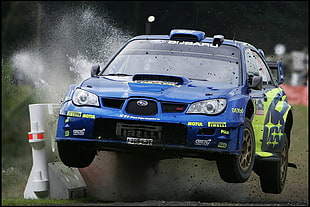 blue Subaru WRX rally car, car, Subaru, rally cars