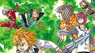 several anime characters illustration, Nanatsu no Taizai, Fairy King Harlequin, Diane (Sin of Envy) HD wallpaper