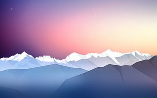 frozen tundra digital wallpaper, abstract, landscape, artwork, mountains HD wallpaper