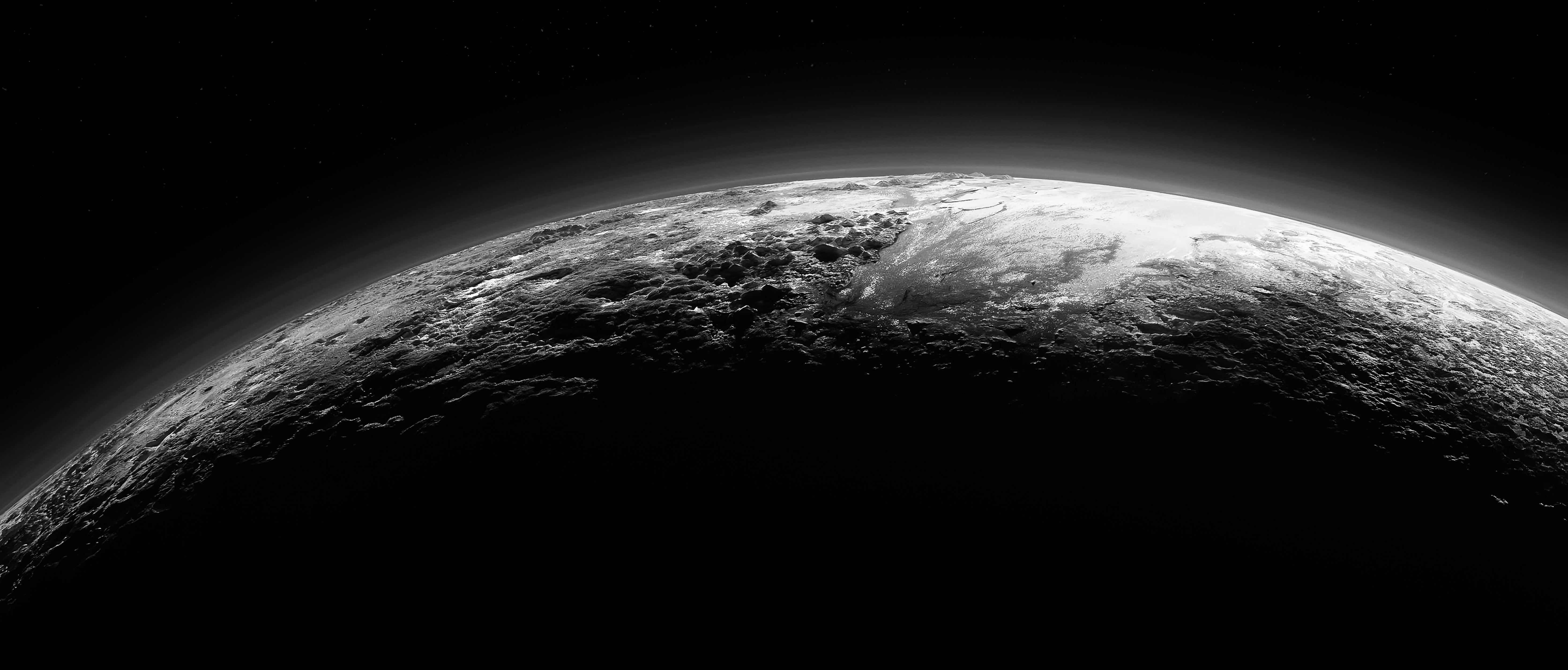 gayscale planet earth, Pluto, space, planet, monochrome