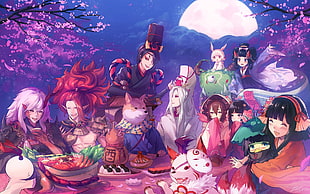 anime wallpaper, Onmyoji, Moon HD wallpaper