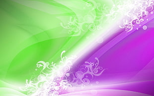 purple and green illustration HD wallpaper