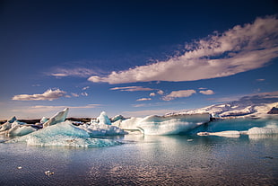 ice glacier on body of water HD wallpaper