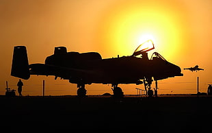 black and white helicopter toy, airplane, Fairchild Republic A-10 Thunderbolt II, silhouette, sunlight