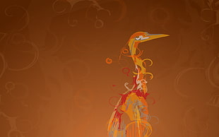 yellow and red bird illustration, Linux, Ubuntu HD wallpaper