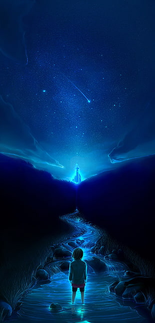 Undertale fan artwork, stars, sky, fantasy art