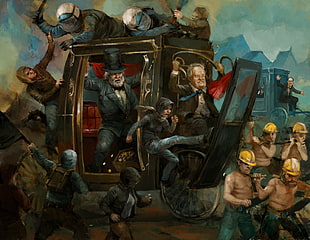 black and gray car engine, Anarchy , artwork HD wallpaper