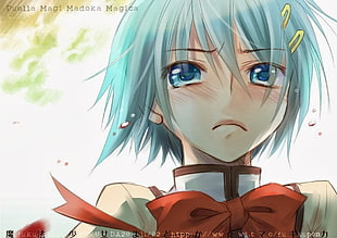 blue haired anime character HD wallpaper