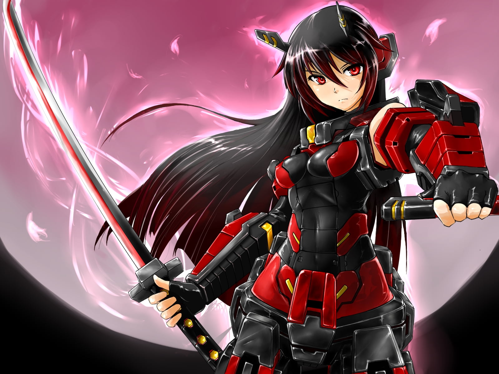 Female anime character in red suit illustration HD wallpaper | Wallpaper  Flare