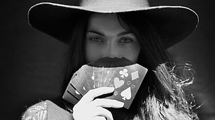 woman showing playing cards