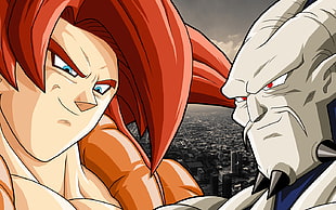 Son Goku and Omega Shenron HD wallpaper