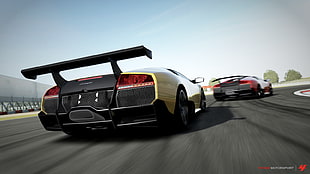yellow and black sports car digital wallpaper, Forza Motorsport, Lamborghini Murcielago, race tracks, video games