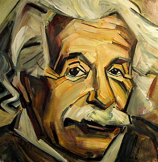 Albert Einstein painting, Albert Einstein, face HD wallpaper