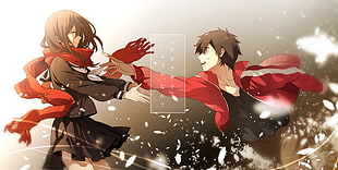 girl and boy anime characters HD wallpaper