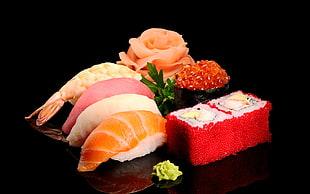 Japanese Sushi and Tempura dish HD wallpaper