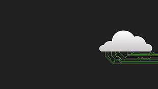 white cloud illustration, minimalism, technology