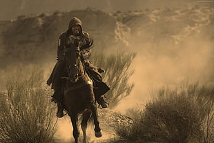 man riding on horse during daytime digital wallpaper HD wallpaper