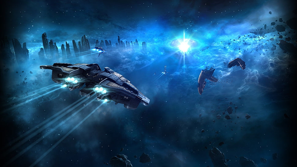 black spaceship digital wallpaper, EVE Online, space, spaceship HD wallpaper