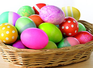 assorted Easter eggs in box HD wallpaper