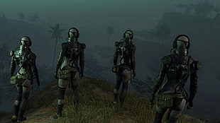 two black and brown dressed female dolls, Skull Squad, Metal Gear Solid V: The Phantom Pain, screen shot HD wallpaper