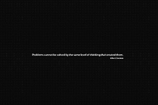 black background with text overlay, quote, minimalism, typography, Albert Einstein HD wallpaper