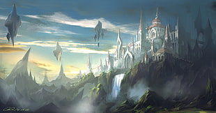 castle illustration, castle, fantasy art