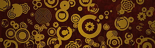 yellow gear cog illustration, circle, clockworks HD wallpaper